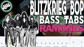 The Ramones  Blitzkrieg Bop  Bass Cover Tabs in the Video Play Along [upl. by Aihsiek]