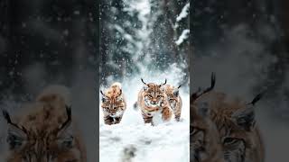 Adorable Trio Lynx Kittens Discover the Wild [upl. by Maurili]