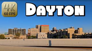 Driving Around Downtown Dayton Ohio in 4k Video [upl. by Horsey970]