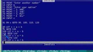 QBASIC Program 8 menu with on goto [upl. by Lajib274]