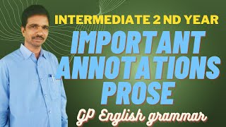 Important Annotations prose for Inter 2nd year [upl. by Thenna]