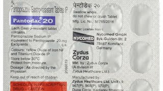 Pantodac 20 Tablet uses in Hindi pantodac uses side effects and doses in Hindi pantaprazole [upl. by Analli]