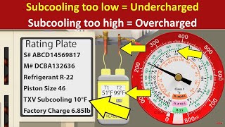 R22 Subcooling Examples Check The Charge with 4 Different Scenarios [upl. by Belloir]