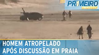 Motorista faz manobras arriscadas e atropela homem após discussão  Primeiro Impacto 081024 [upl. by Normand]