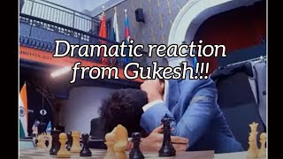 Gukeshs dramatic reaction after game vs Alireza Firouzja in FIDE Candidates 2024 [upl. by Nnaylime840]