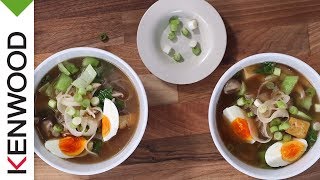 Ramen aux shitakés et tagliatelles de radis avec le découpe légumes en spirale [upl. by Tita]