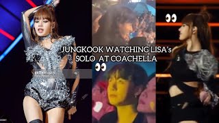 BTS JUNGKOOK WATCHING BLACKPINK LISA’s SOLO AT COACHELLA [upl. by Eisset]