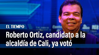 Candidato a la alcaldía de Cali Roberto Ortiz votó en la Institución Educativa Ciudad de Cali [upl. by Assirram]