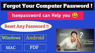 How to reset your computer password without loosing dataiseepassword for pc password recovery [upl. by Enelehs]