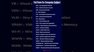 Full form for computer subject computerknowledge computerworld computer fullform textfiles [upl. by Llennehc]