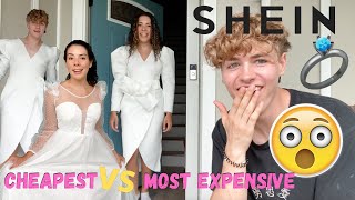 Fiance Rates My 30 SHEIN WEDDING DRESSES  Andrea amp Lewis [upl. by Gnauq]