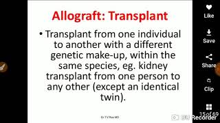 Transplantation  Allograft AutograftXenograft [upl. by Llerahs]