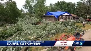 Centerville home impaled by tree during severe storm [upl. by Perlis98]