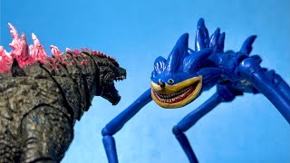 EVOLVED GODZILLA VS SHIN SONIC Stop Motion battle [upl. by Penrod341]