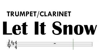 Let It Snow Trumpet Clarinet Sheet Music Backing Track Partitura [upl. by Ambler]