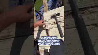 If the decking is still solid but screws are rusty and stripped how do you demo the decking diy [upl. by Ahserak576]