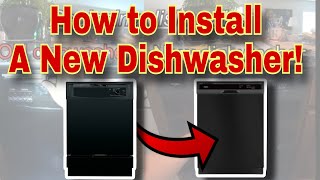 How to Replace and Install a Dishwasher  Installing a New Whirlpool Dishwasher [upl. by Arihsan]