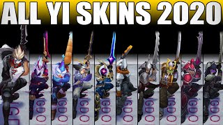 All Master Yi Skins Spotlight 2020  Including Psy Ops Master Yi [upl. by Burrus287]