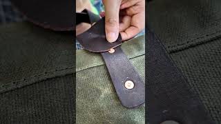 How to install copper rivetsshorts bagmaking leather bag brass shortsvideo copper rivet [upl. by Bibbye]