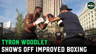 Tyron Woodley shows off rapid hands ahead of Jake Paul clash this week [upl. by Euphemiah]