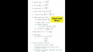 Formulasmotion in one dimensionlaws of motionmotion in two dimension neet2025 physics [upl. by Lanni]