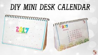 DIY Mini Calendar 2017  Desk Calendar  Step by step tutorial [upl. by Odnomra]