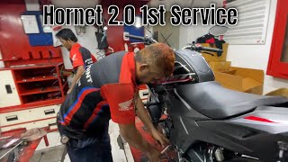 Hornet 20 First Service  কি কি করলো ফার্স্ট সার্ভিসে  Hornet 20 Service in Bangla [upl. by Rida]