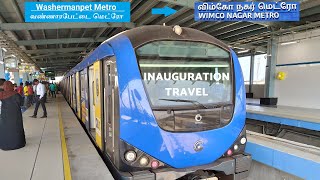 Washermanpet to Wimco Nagar  Inauguration Metro train Travel  Chennai Metro Phase 1 Extension [upl. by Gnal]