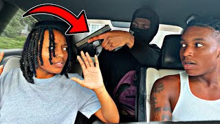 ROBBERY PRANK ON BRI WITH A GLOCK 40 GONE WRONG😂 [upl. by Kcirdek]