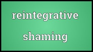 Reintegrative shaming Meaning [upl. by Trotter982]