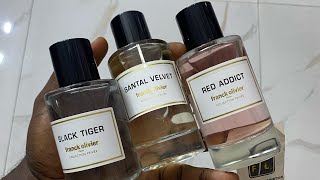 UNBOXING FRANCK OLIVIER SANTAL VELVET RED ADDICT BLACK TIGER [upl. by Anahsat]