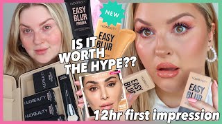 NEW 😱 Huda Beauty Easy Blur Foundation 🛍️ FIRST IMPRESSION REVIEW [upl. by Hanser]