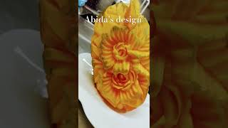 Fruit and vegetable carving  papaya art  papaya carving  fruitart fruitart abidas design [upl. by Tichonn]