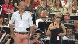 Natalie Dessay amp Laurent Naouri rehearse Stölzel quotBist du bei mirquot  Le Concert de Paris 2014 [upl. by Enimzzaj740]