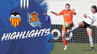 HIGHLIGHTS  J15  Liga F  Valencia CF 2  1 Real Sociedad [upl. by Yrrem546]