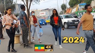 Beautiful Girls on street of Addis Ababa Ethiopia  🇪🇹 Addis Ababa walking Tour 2024 [upl. by Nikal217]