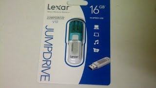 Lexar jumpdrive v10 16 gb usb unboxing review [upl. by Mikaela]