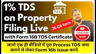 new property pe tds kaise file kare  26 qb form kaise bhare  tds on property filing 2024 [upl. by Macmullin]