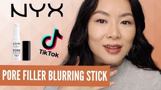 NYX Pore Filler Primer Targeted Blurring Stick Review WEAR TEST [upl. by Budd503]