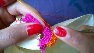 New latest tassels design with beadskrosha saree kuchu making tutorialgonde designs [upl. by Aerdnas]