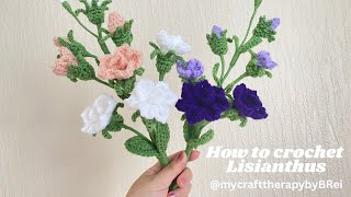 How to crochet Lisianthus flower crochettutorial crochetflower lisianthus beginner fyp [upl. by Ariom]