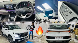 VENUE 2024 MODIFIED 🔥 BASE TO TOP MODEL ✅ AUTOFOLDING  ALLOYS 🔥 WHITE SEAT COVER amp INTERIOR [upl. by Landre]