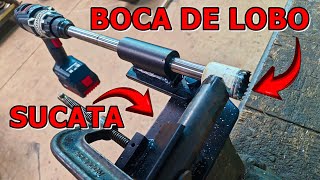 MAQUINA DE FAZER BOCA DE LOBO EM TUBO FEITA DE SUCATA [upl. by Jemmy]