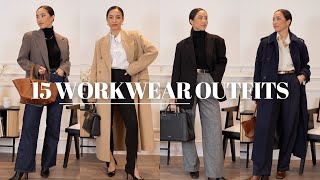 15 WORKWEAR OUTFITS  MINIMAL CHIC OFFICE OUTFITS [upl. by Wilma993]