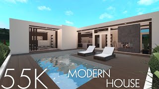 55K Modern House  No Gamepass  Bloxburg Speedbuild [upl. by Nani904]