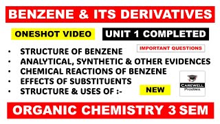 Unit 1 poc 2 Complete  Benzene and its derivatives  Pharmaceutical organic chemistry 3rd semester [upl. by Creedon]