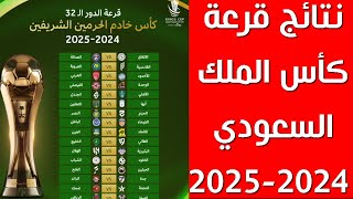 نتائج قرعة كأس الملك السعودي 20242025 🔥كأس خادم الحرمين الشريفين الموسم الجديد [upl. by Llednohs]