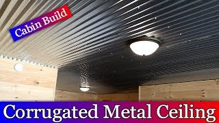 Log Home Build Episode 26  Corrugated Metal Basement Ceiling [upl. by Cormac]