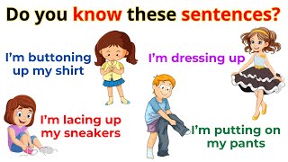 Phrasal verbs about clothes  Action Verbs For Beginner Daily English  English Sentences [upl. by Jedidiah]