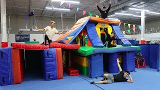 WE MADE A GIANT GYMNASTICS FORT MANSION INSANE [upl. by Yul]